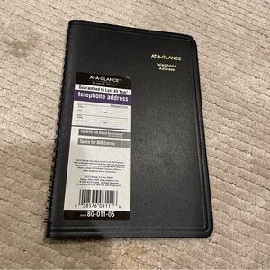 Vintage AT-A-GLANCE Large Telephone & Address Book, 800+ Entries, Black